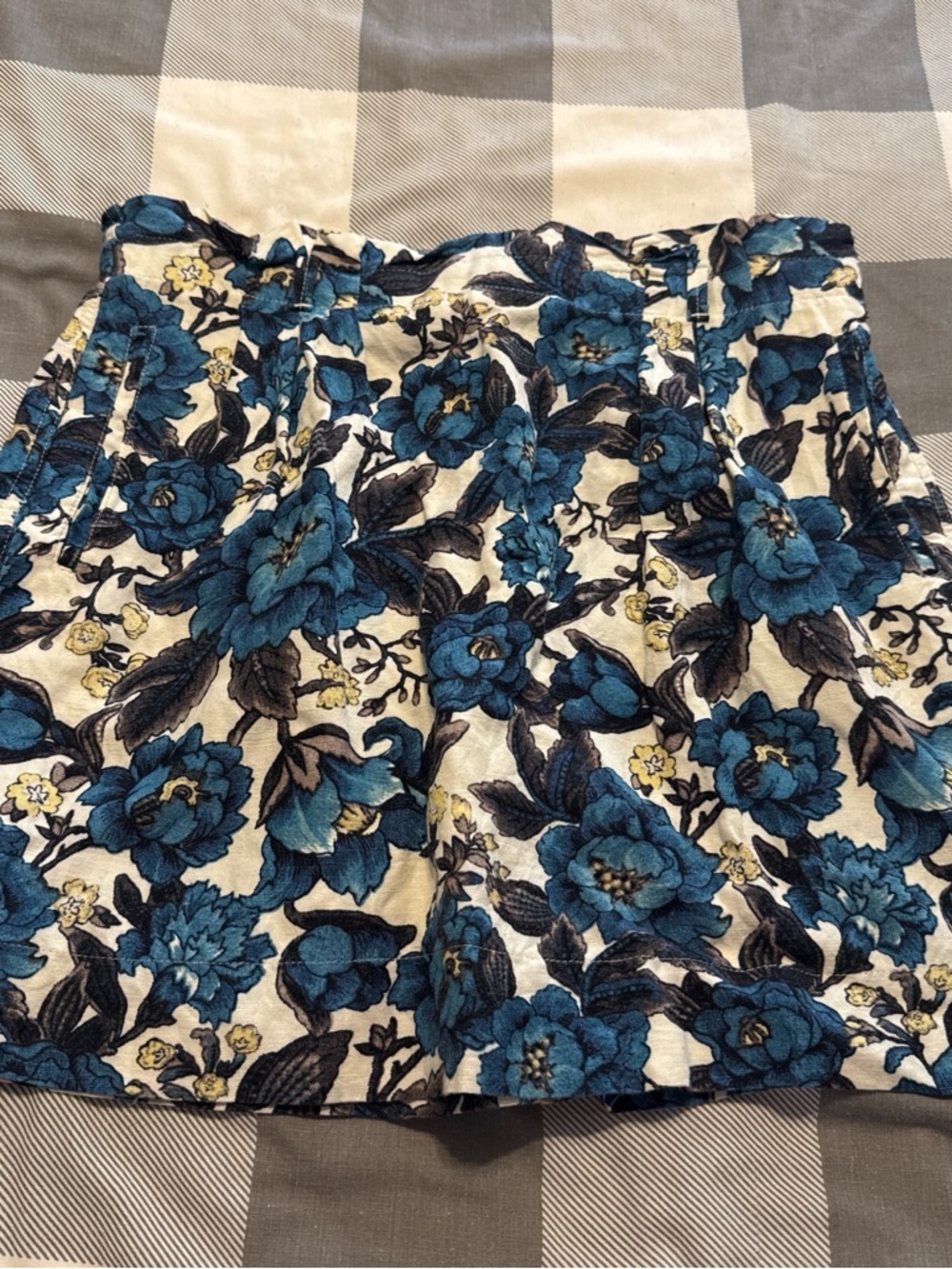 LOFT Blue and Yellow Floral Top